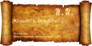 Missák Urbán névjegykártya